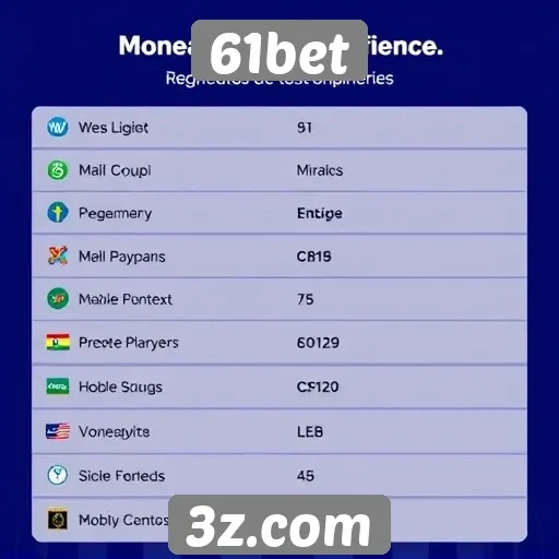 Métodos de pagamento aceitos na 61bet